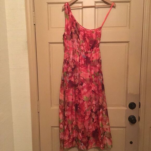 LARA G Guidotti Airy Silk Blend One Shoulder Fairy Floral One-Shoulder Dress - Picture 2 of 6